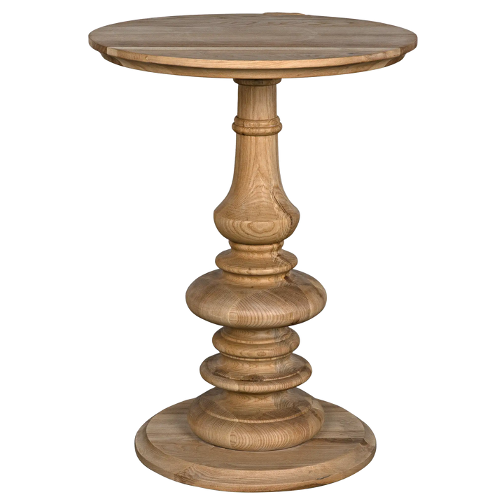 American Home Furniture | Noir - Old Elm Pedestal Side Table