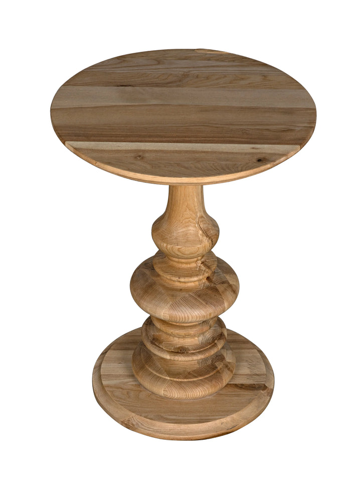 American Home Furniture | Noir - Old Elm Pedestal Side Table