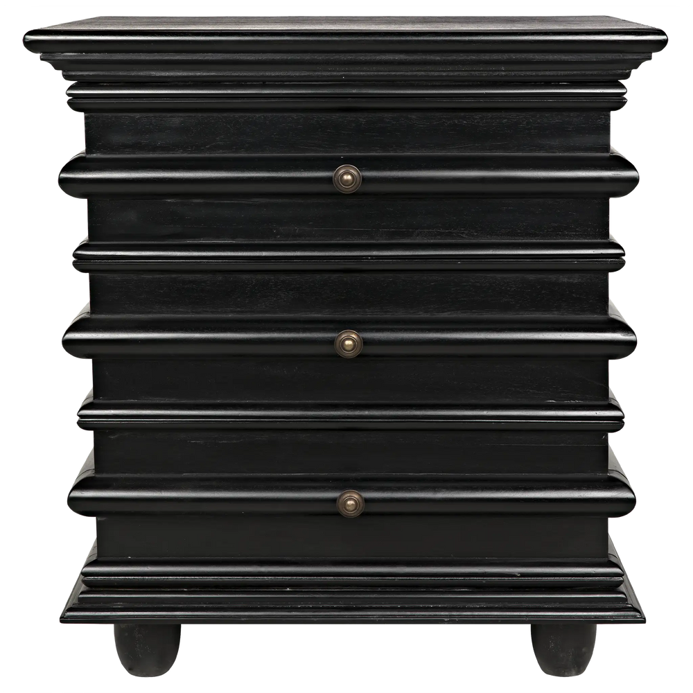 American Home Furniture | Noir - Ascona Side Table, Hand Rubbed Black