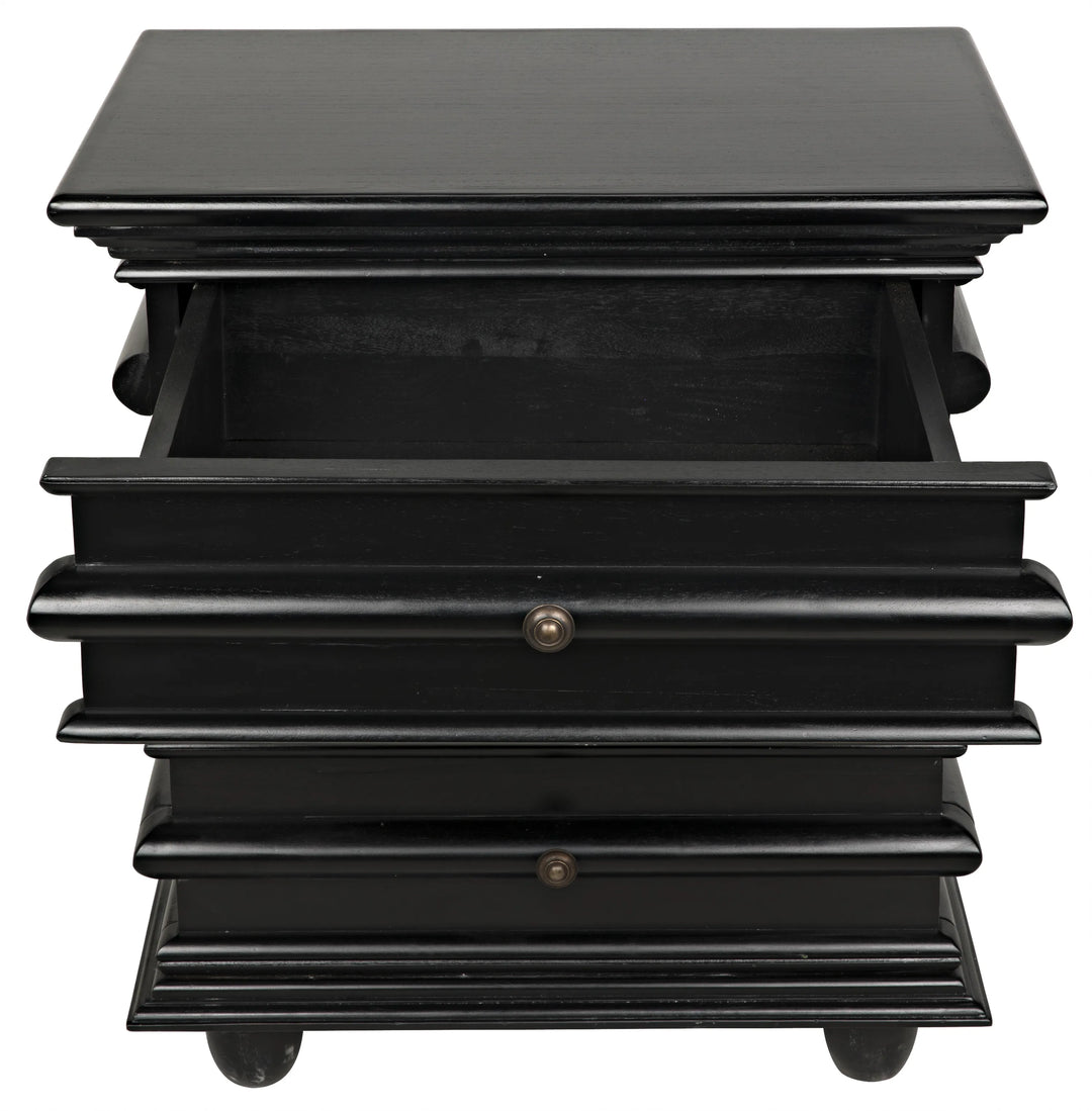 American Home Furniture | Noir - Ascona Side Table, Hand Rubbed Black