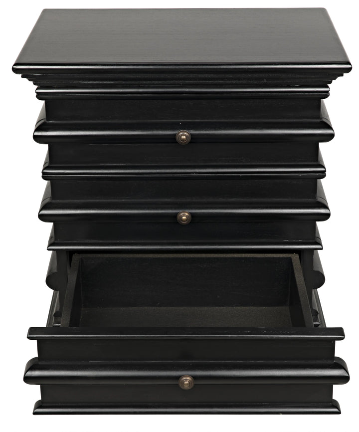 American Home Furniture | Noir - Ascona Side Table, Hand Rubbed Black