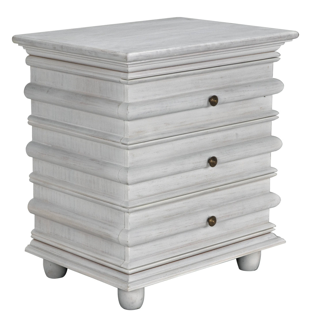 American Home Furniture | Noir - Ascona Side Table, White Wash