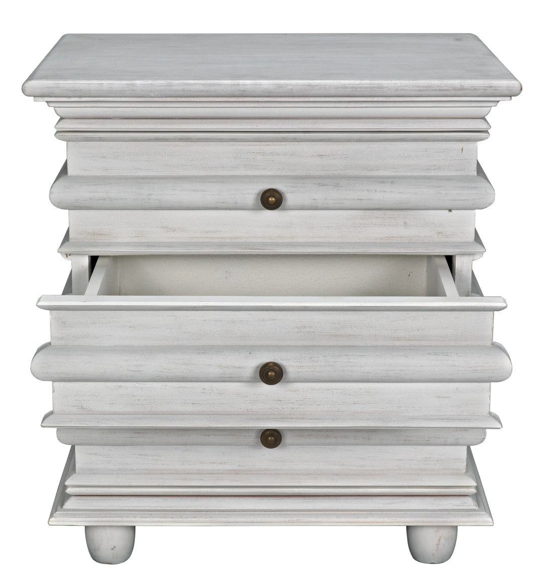 American Home Furniture | Noir - Ascona Side Table, White Wash