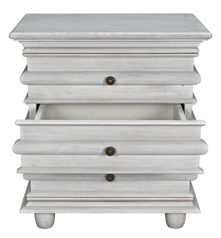 American Home Furniture | Noir - Ascona Side Table, White Wash