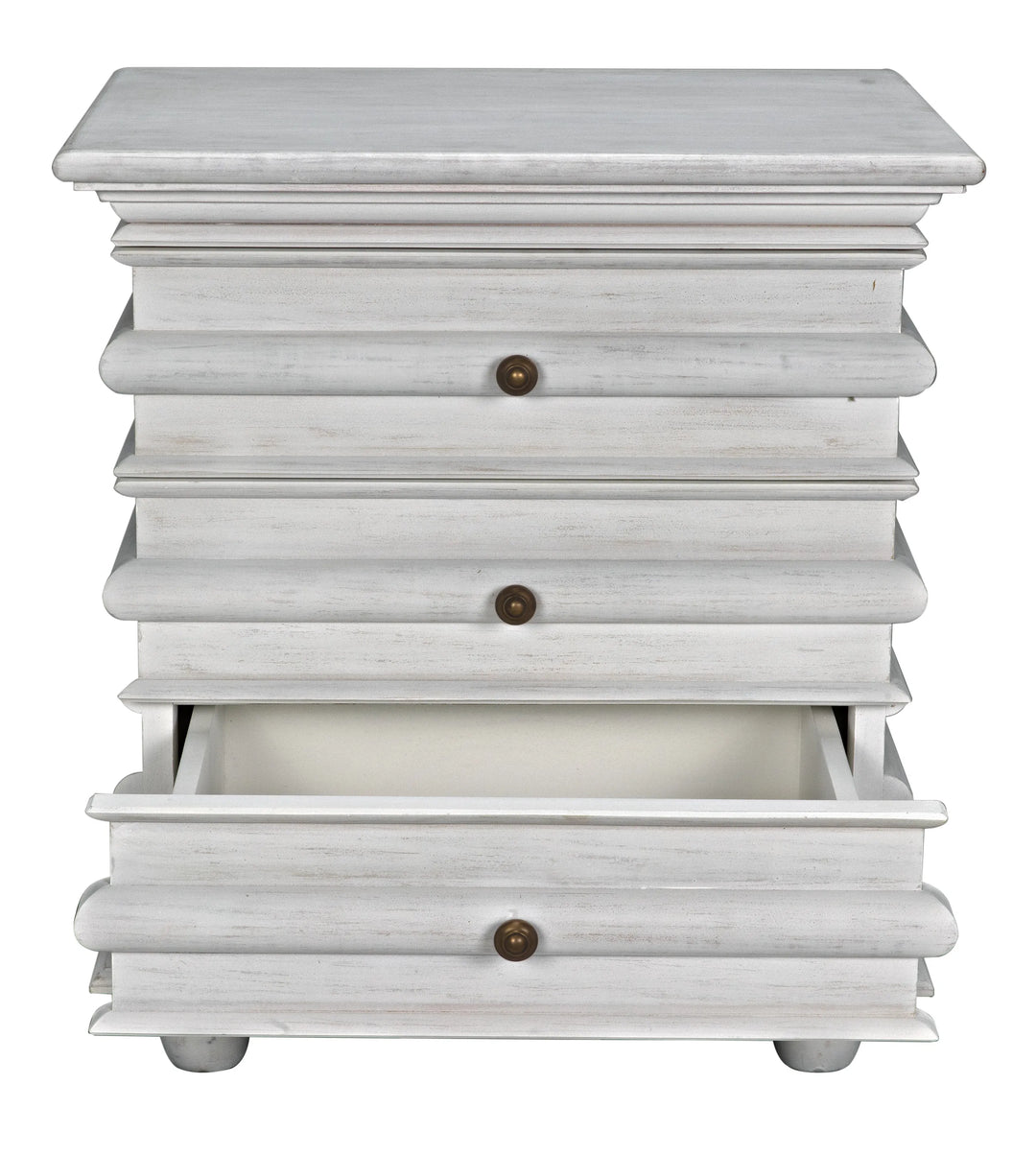 American Home Furniture | Noir - Ascona Side Table, White Wash