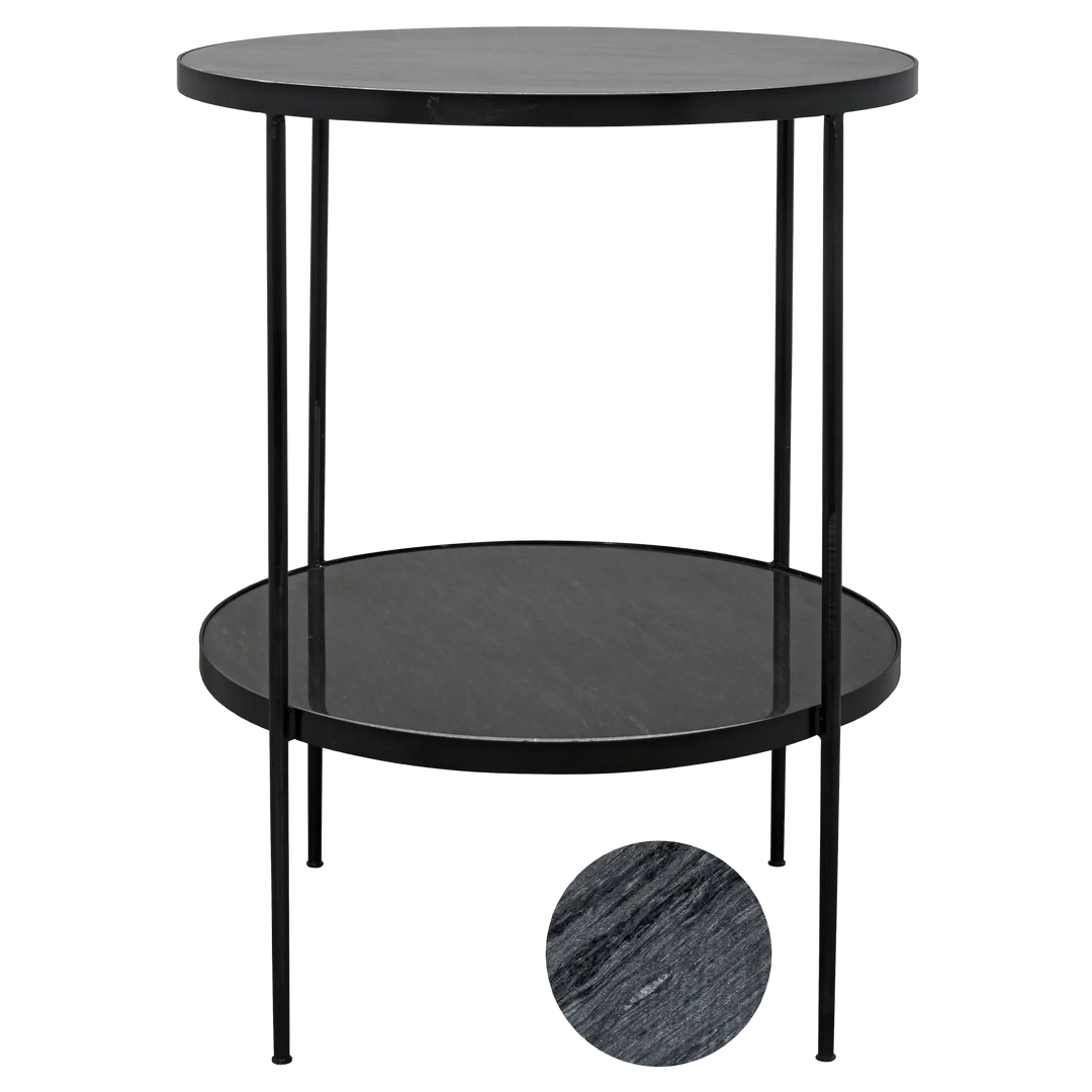 American Home Furniture | Noir - Rivoli Side Table - Matte Black Base