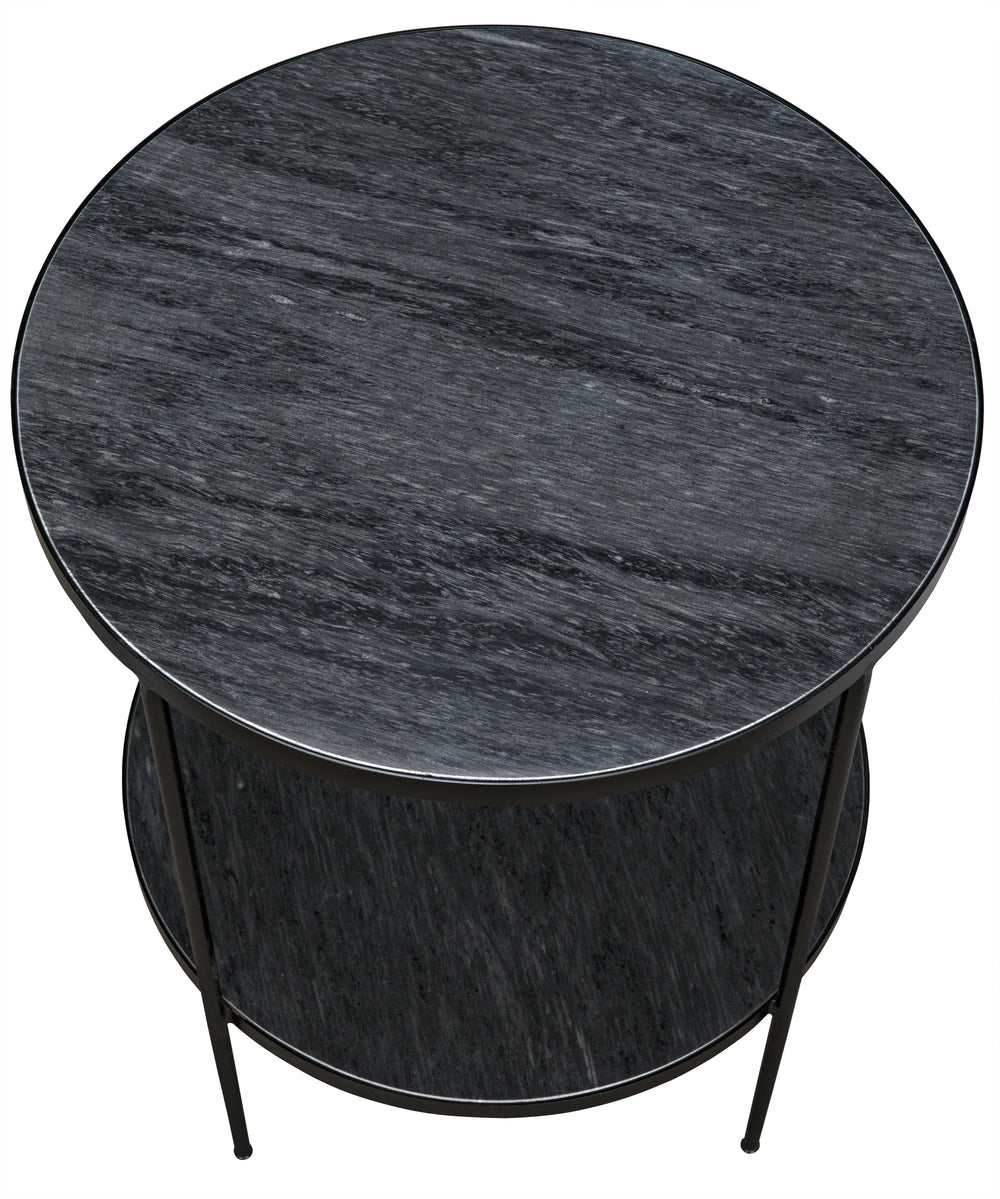 American Home Furniture | Noir - Rivoli Side Table - Matte Black Base