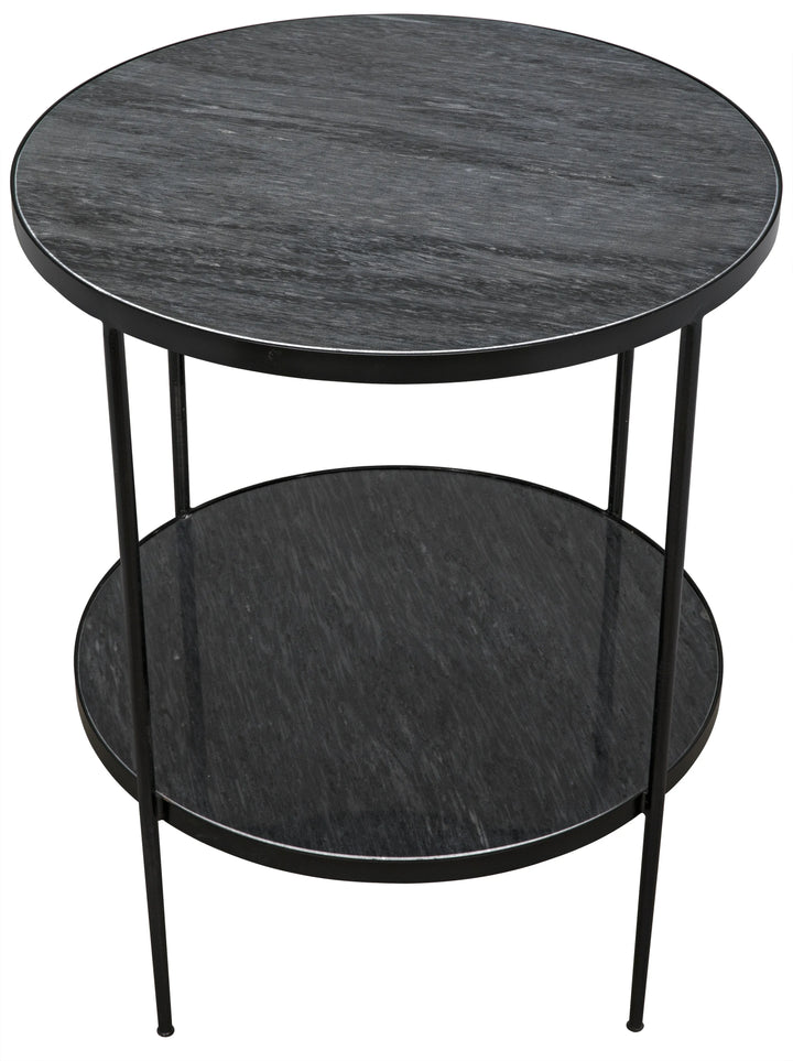 American Home Furniture | Noir - Rivoli Side Table - Matte Black Base