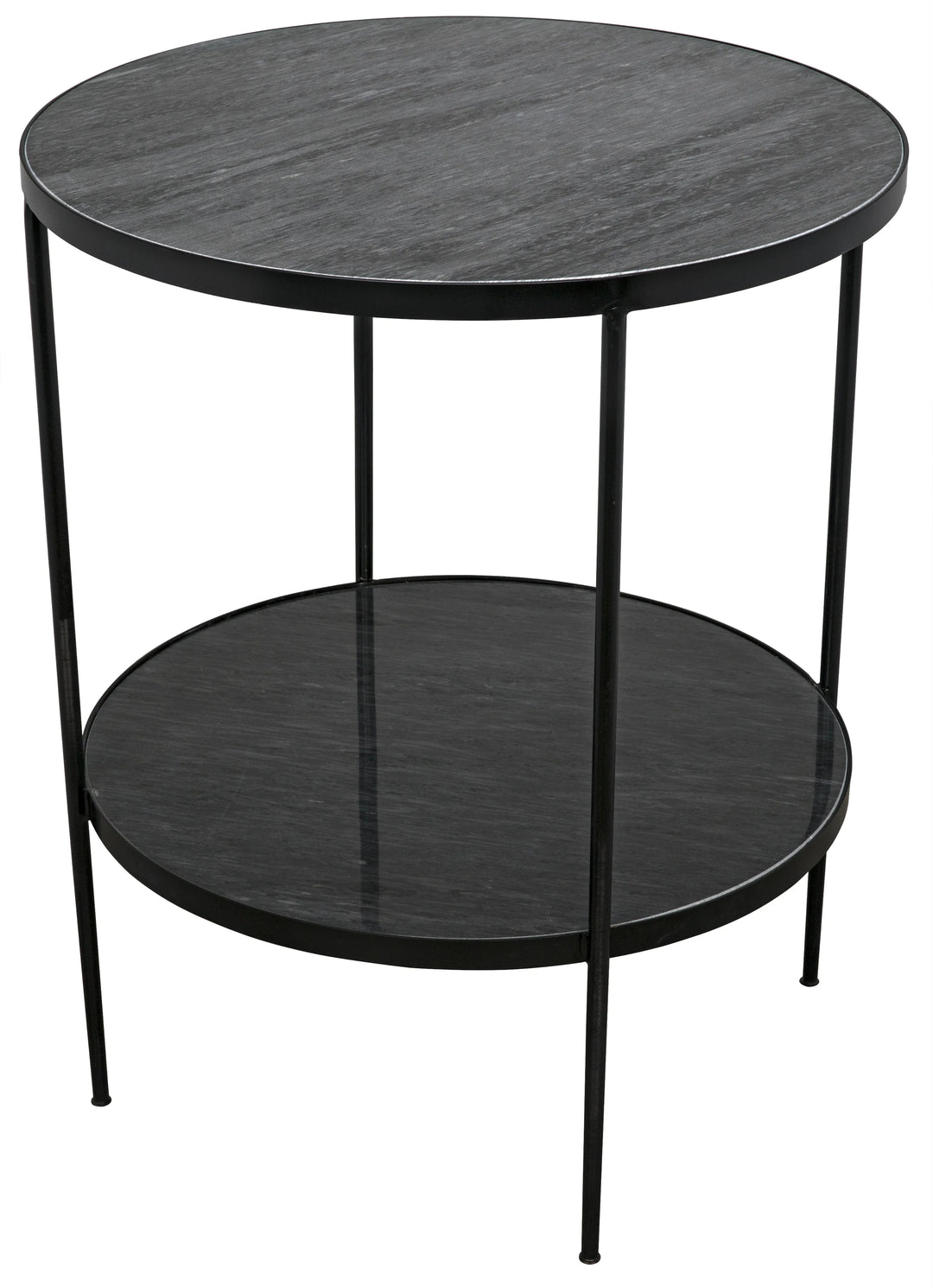 American Home Furniture | Noir - Rivoli Side Table - Matte Black Base