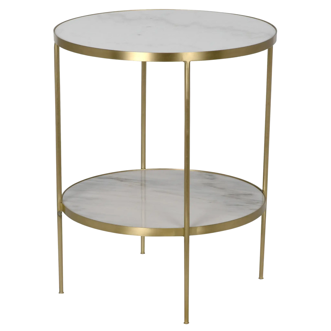 American Home Furniture | Noir - Rivoli Side Table - Antique Brass