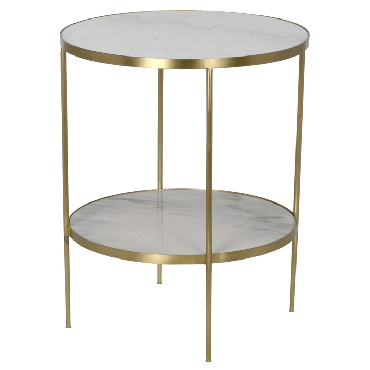 American Home Furniture | Noir - Rivoli Side Table - Antique Brass