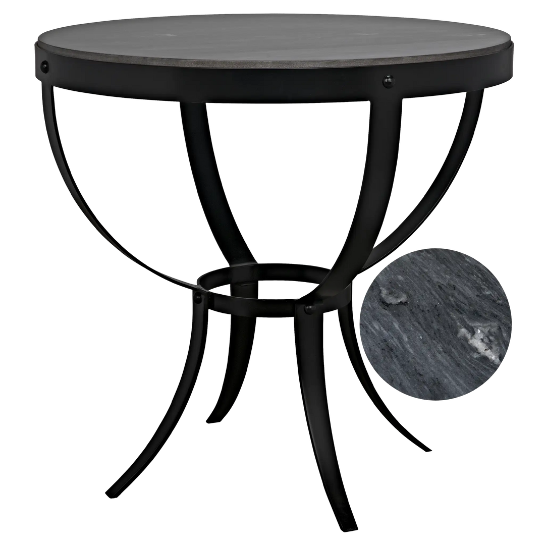 American Home Furniture | Noir - Byron Side Table 86" - Matte Black Base