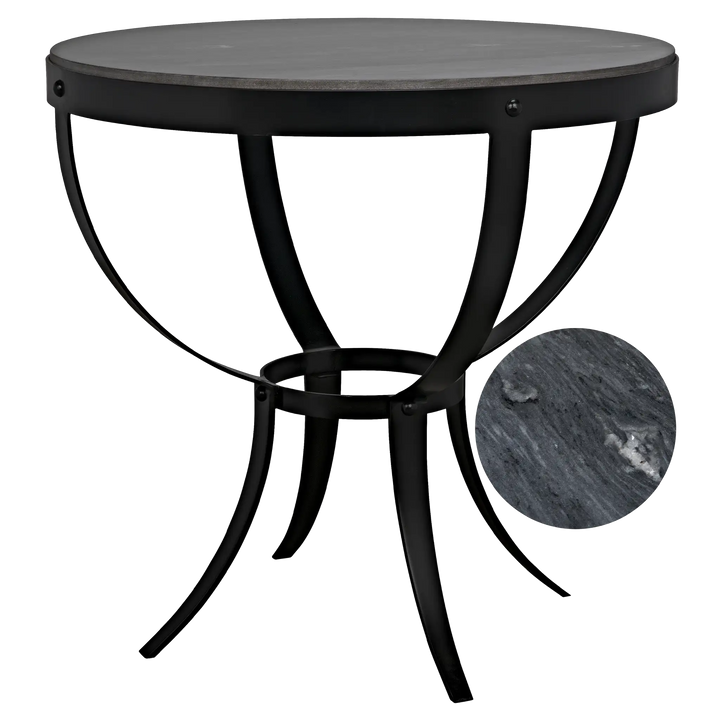 American Home Furniture | Noir - Byron Side Table 86" - Matte Black Base