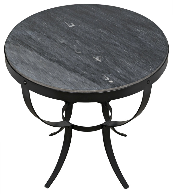 American Home Furniture | Noir - Byron Side Table 86" - Matte Black Base