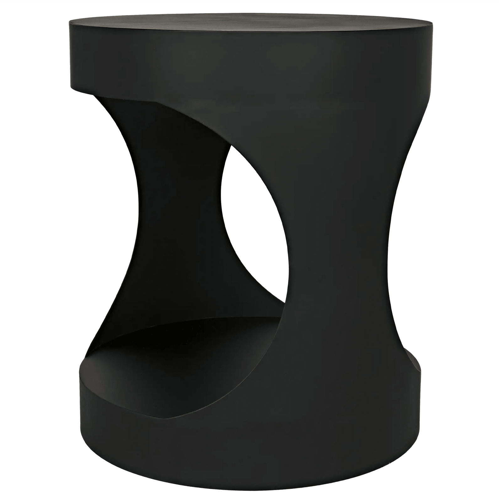Noir Eclipse Round Side Table, Black Steel ACCENT TABLES