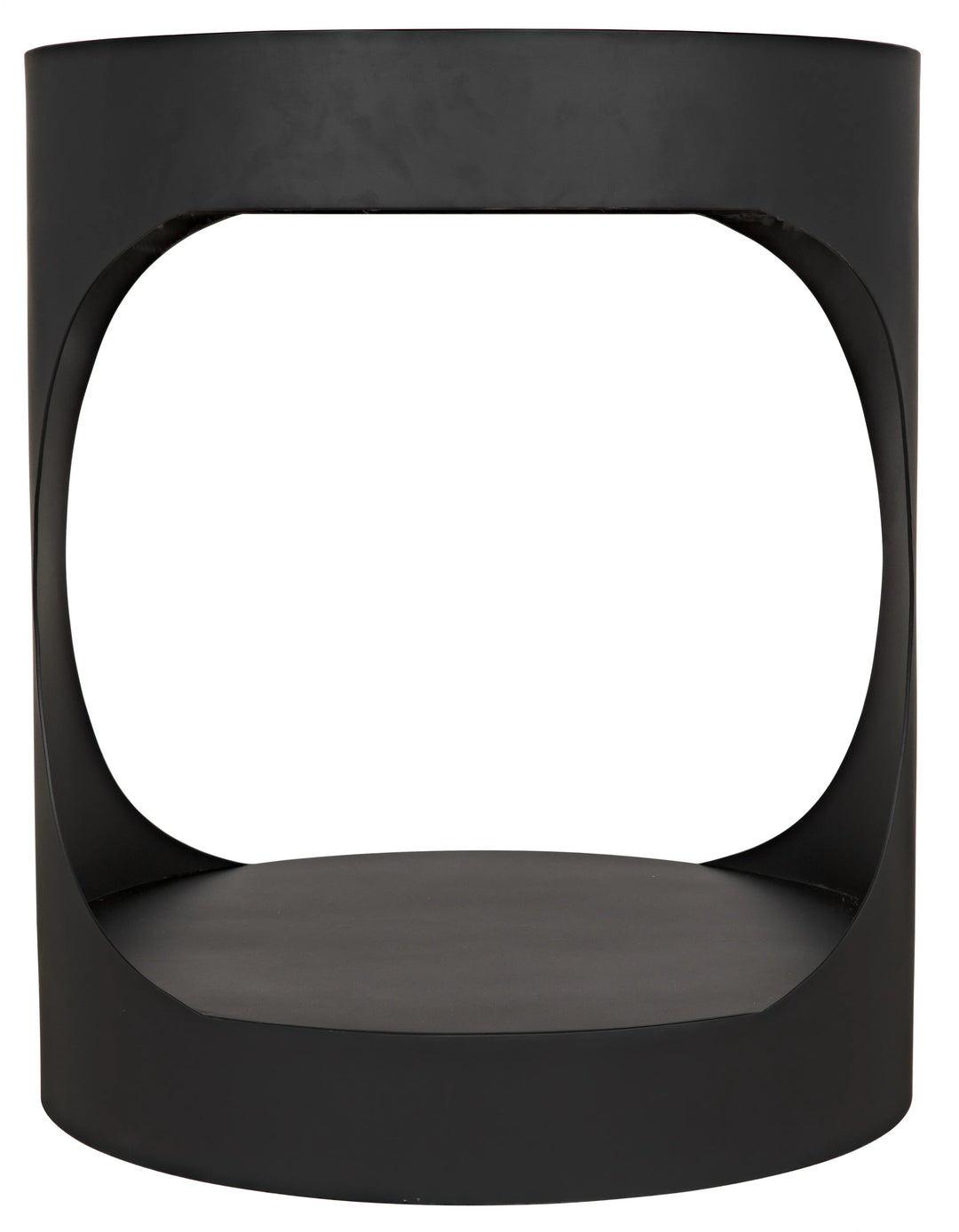 American Home Furniture | Noir - Eclipse Round Side Table, Black Steel