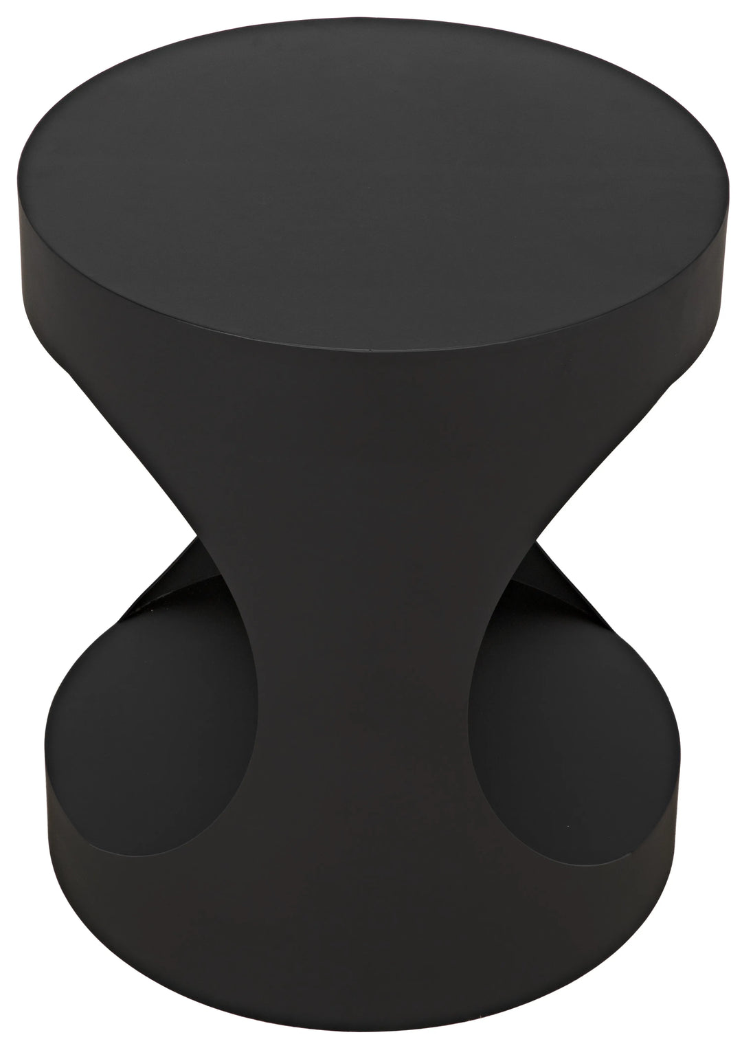 American Home Furniture | Noir - Eclipse Round Side Table, Black Steel