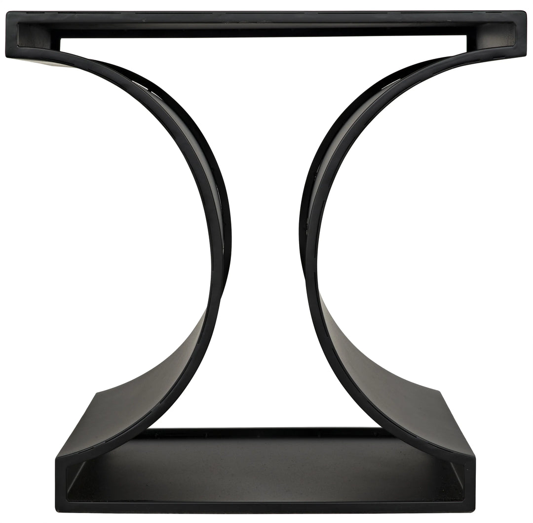 American Home Furniture | Noir - Alec Side Table, Black Steel