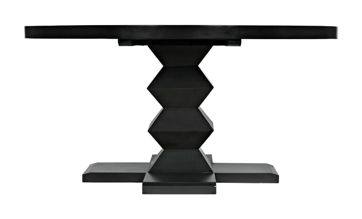 American Home Furniture | Noir - Zig-Zag Dining Table, 60" Diameter, Pale