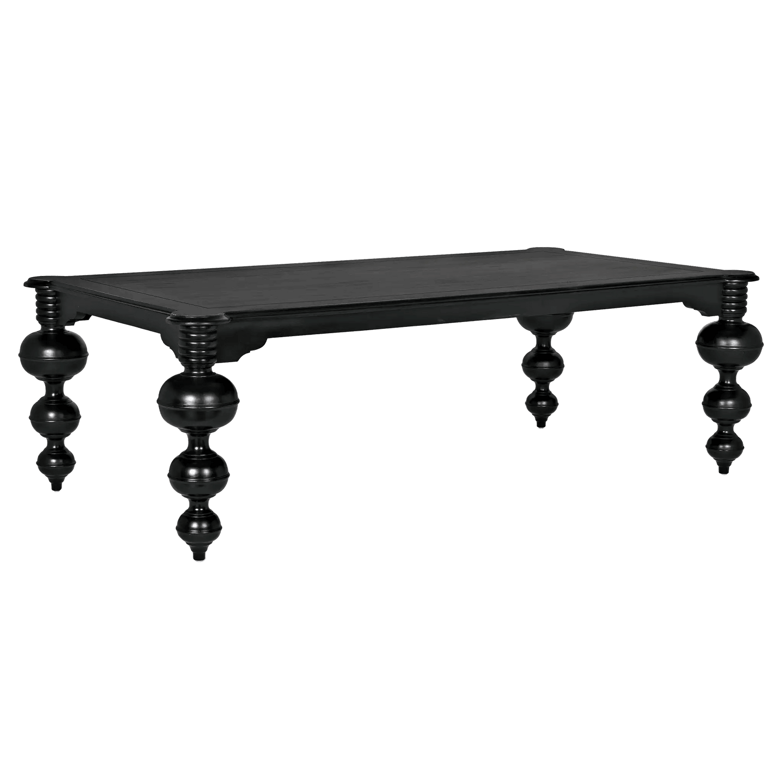 Noir Claudio Dining Table, Hand Rubbed Black DINING TABLES