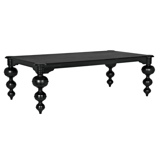 Noir Claudio Dining Table, Hand Rubbed Black DINING TABLES