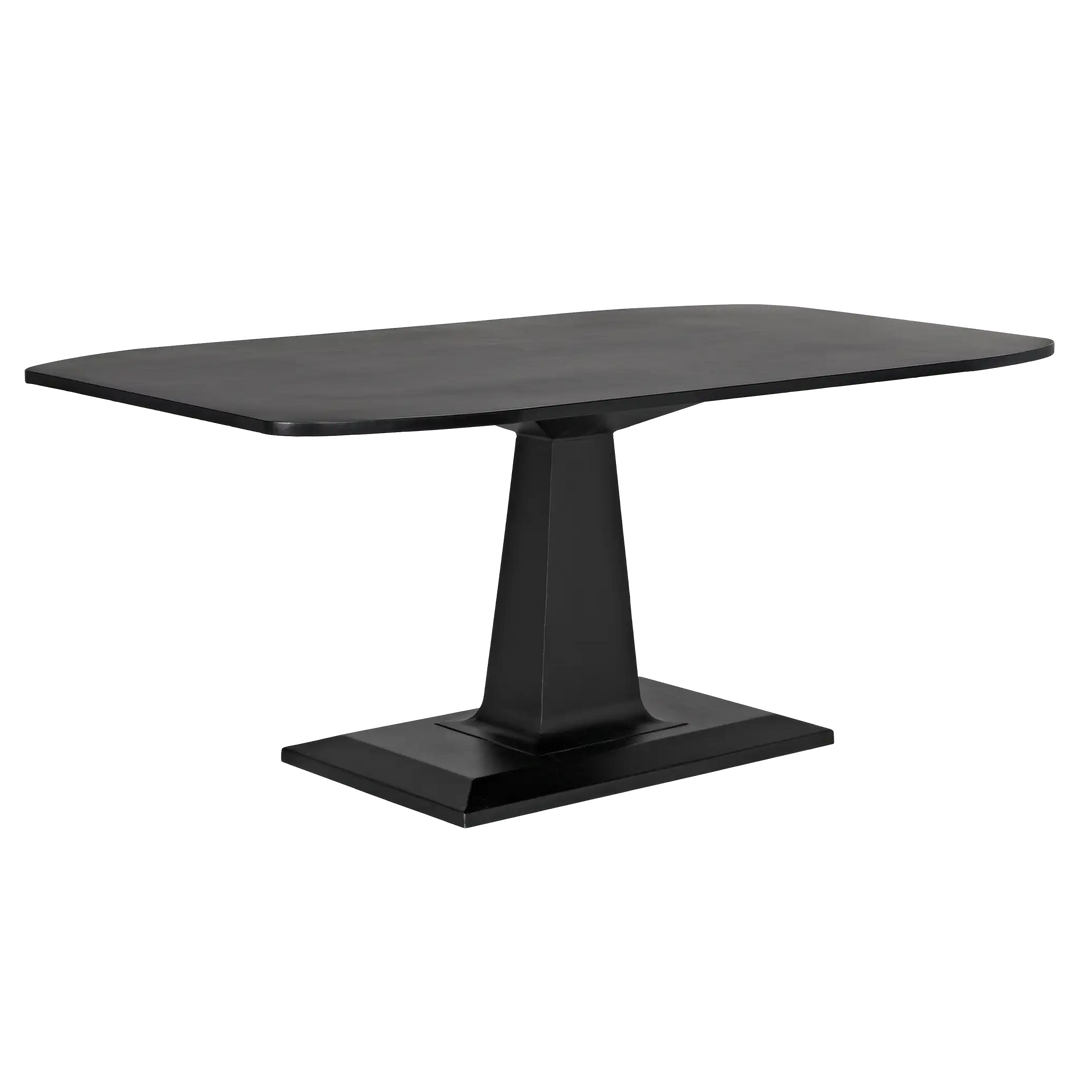 American Home Furniture | Noir - Amboss Dining Table, Black Steel