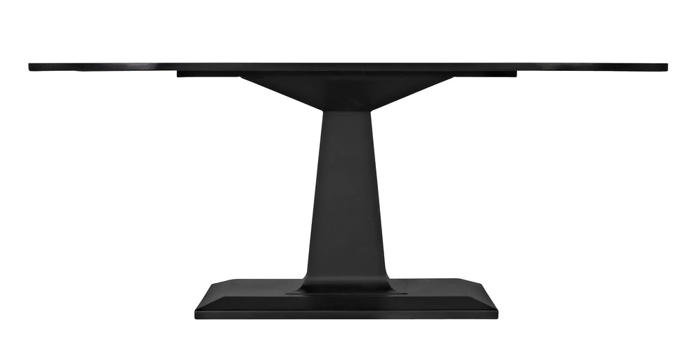 American Home Furniture | Noir - Amboss Dining Table, Black Steel