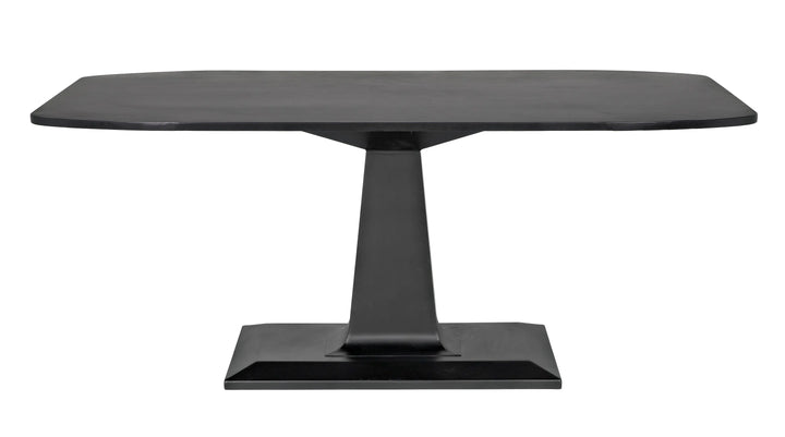 American Home Furniture | Noir - Amboss Dining Table, Black Steel