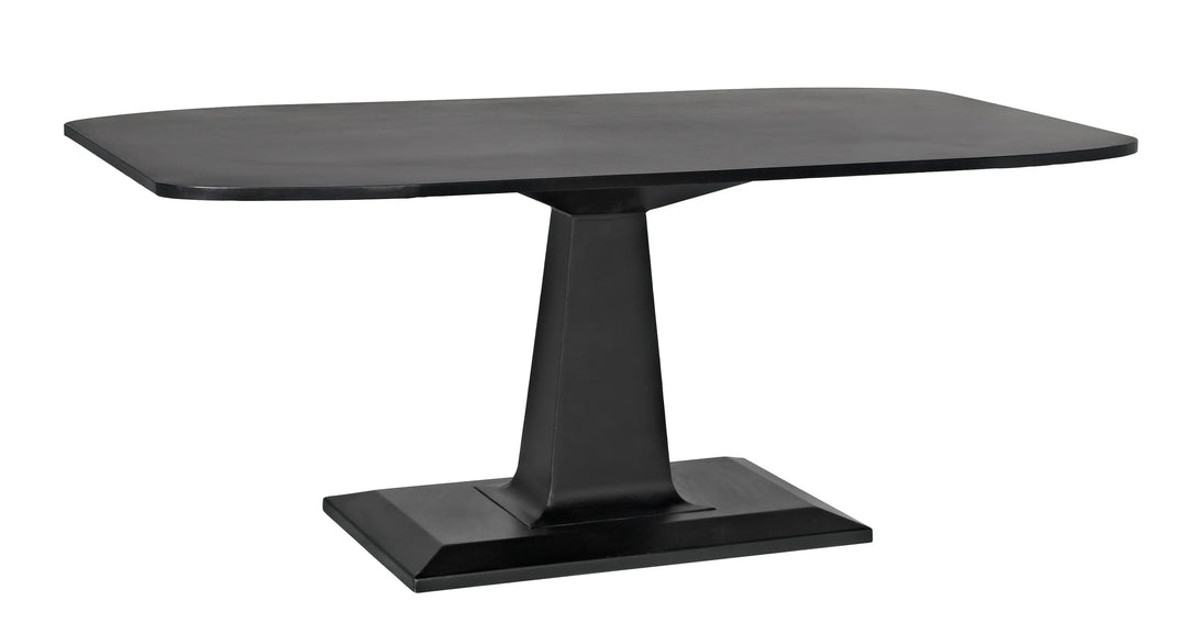 American Home Furniture | Noir - Amboss Dining Table, Black Steel