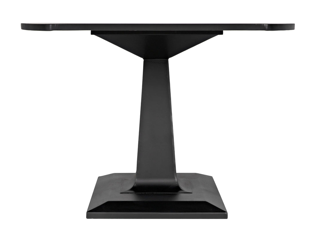 American Home Furniture | Noir - Amboss Dining Table, Black Steel