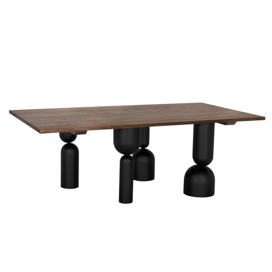Noir - Leandra Dining Table with Walnut Top - GTAB5009MTB