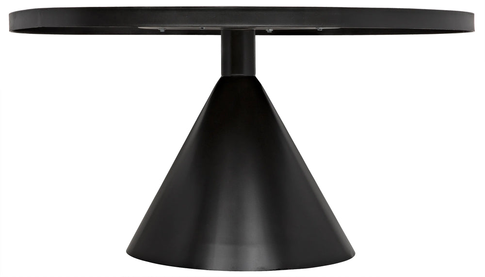 American Home Furniture | Noir - Cone Dining Table, Black Steel