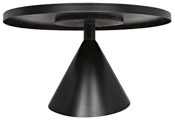 American Home Furniture | Noir - Cone Dining Table, Black Steel