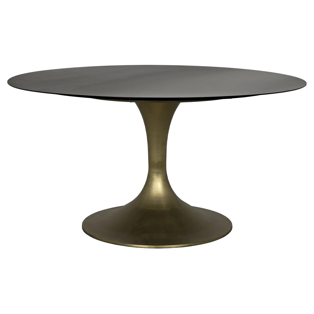 American Home Furniture | Noir - Herno Table, Steel with Brass Finished Base