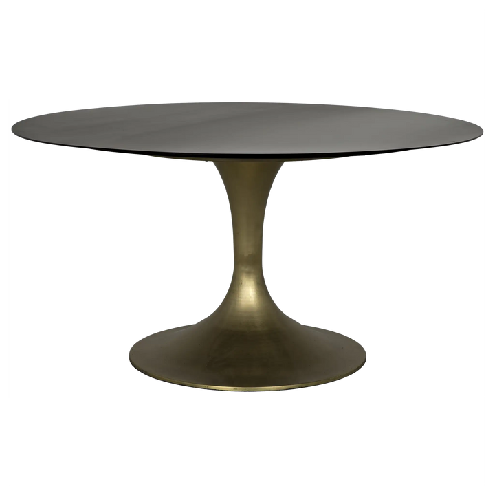 American Home Furniture | Noir - Herno Table, Steel with Brass Finished Base