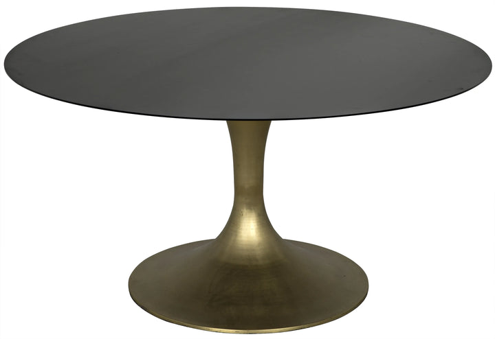 American Home Furniture | Noir - Herno Table, Steel with Brass Finished Base