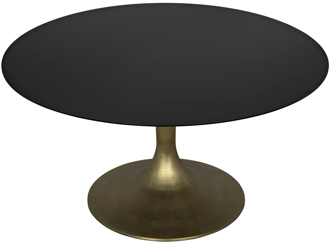 American Home Furniture | Noir - Herno Table, Steel with Brass Finished Base