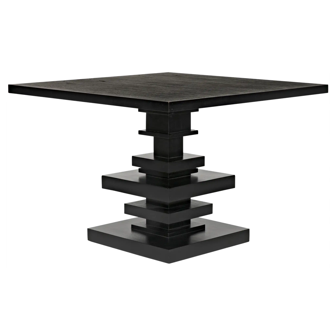 American Home Furniture | Noir - Corum Square Table, Hand Rubbed Black