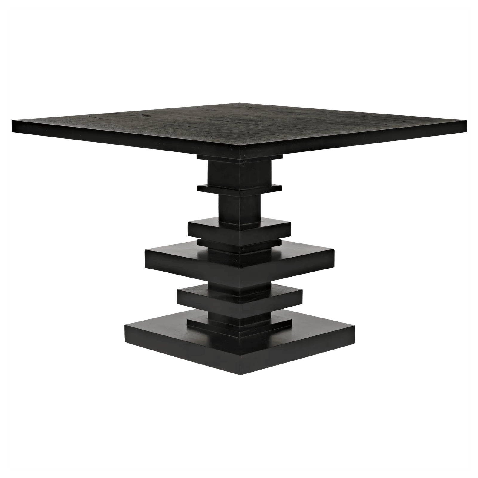 Noir Corum Square Table, Hand Rubbed Black DINING TABLES