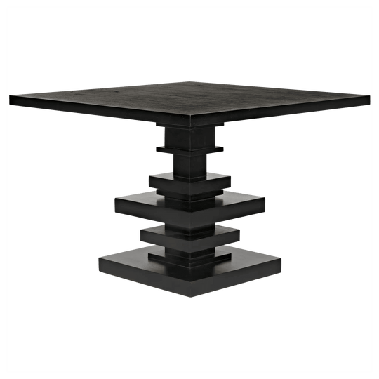 Noir Corum Square Table, Hand Rubbed Black DINING TABLES