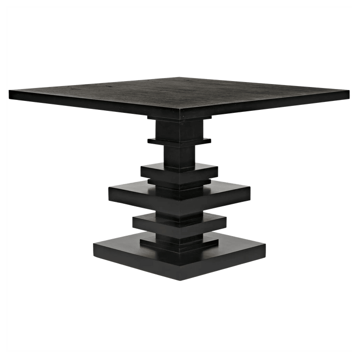 Noir Corum Square Table, Hand Rubbed Black DINING TABLES