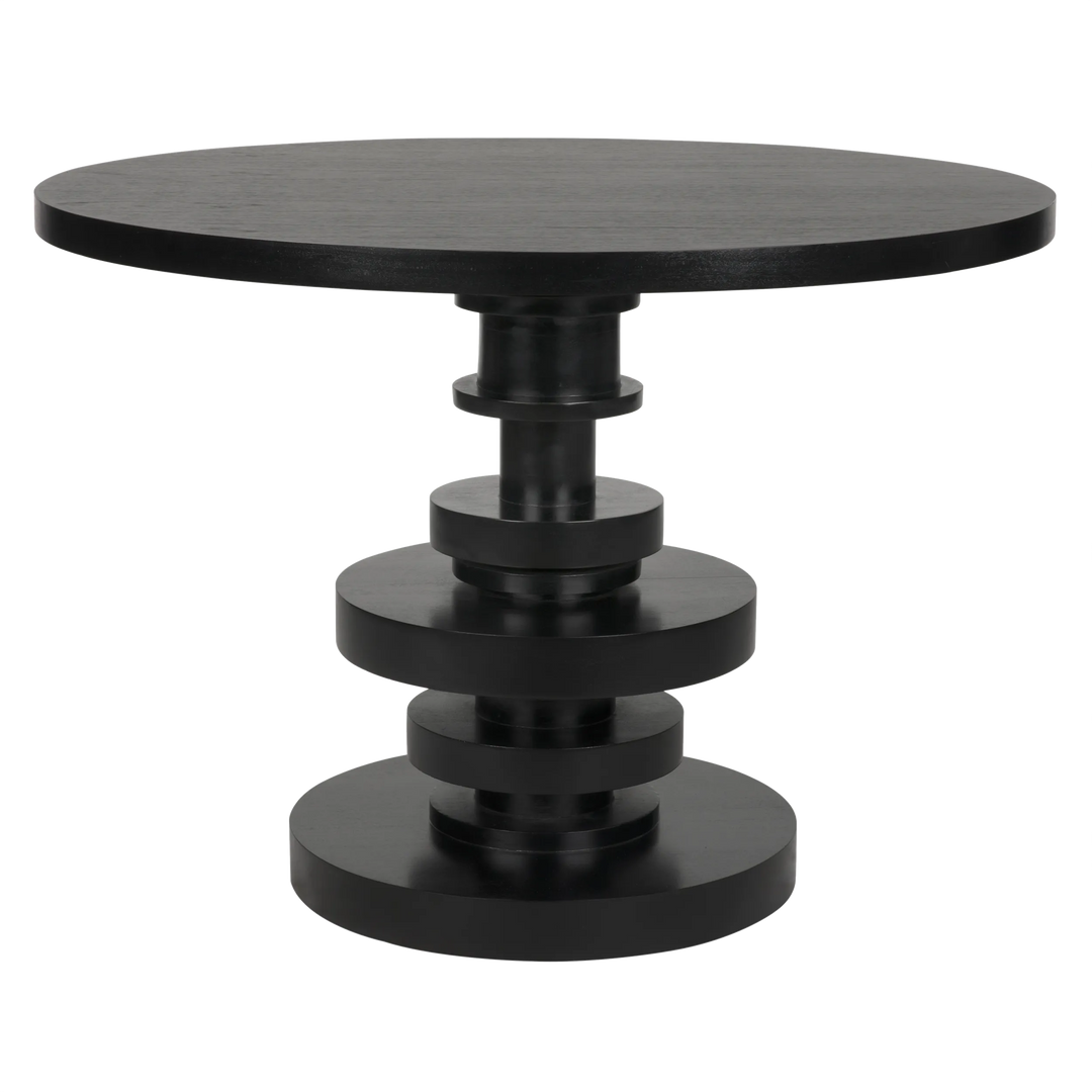 American Home Furniture | Noir - Corum Round Table, Hand Rubbed Black