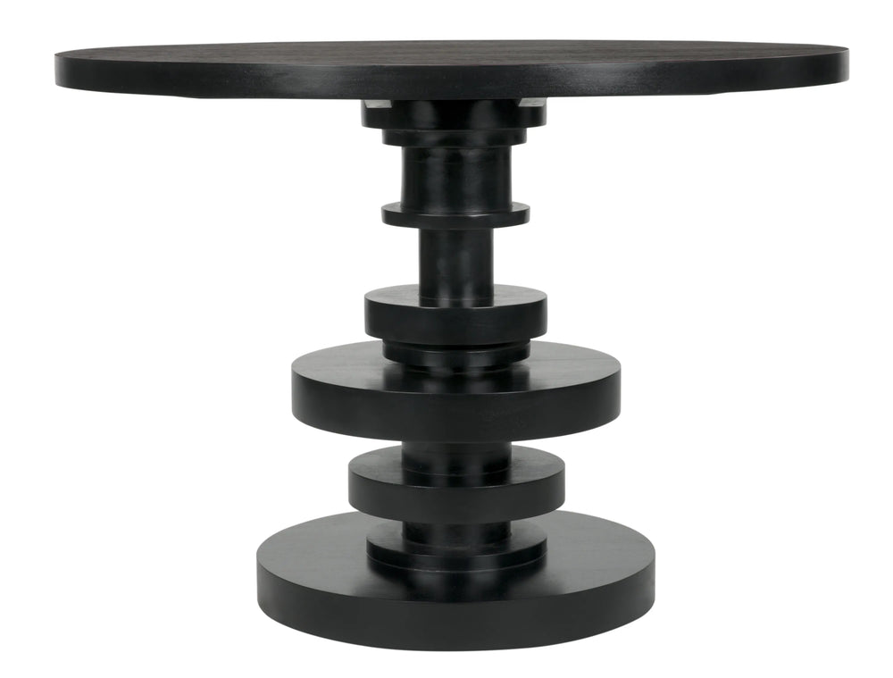 American Home Furniture | Noir - Corum Round Table, Hand Rubbed Black