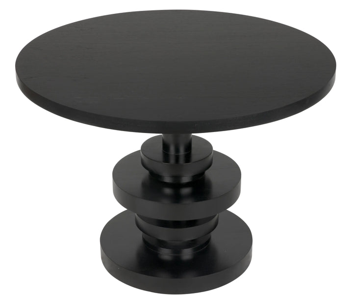 American Home Furniture | Noir - Corum Round Table, Hand Rubbed Black