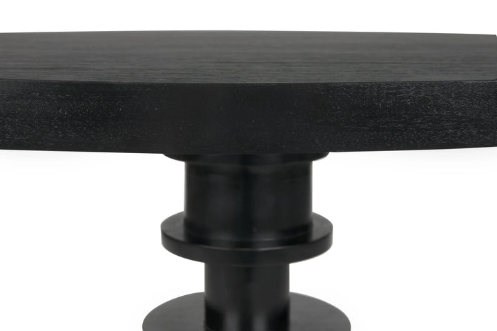 American Home Furniture | Noir - Corum Round Table, Hand Rubbed Black