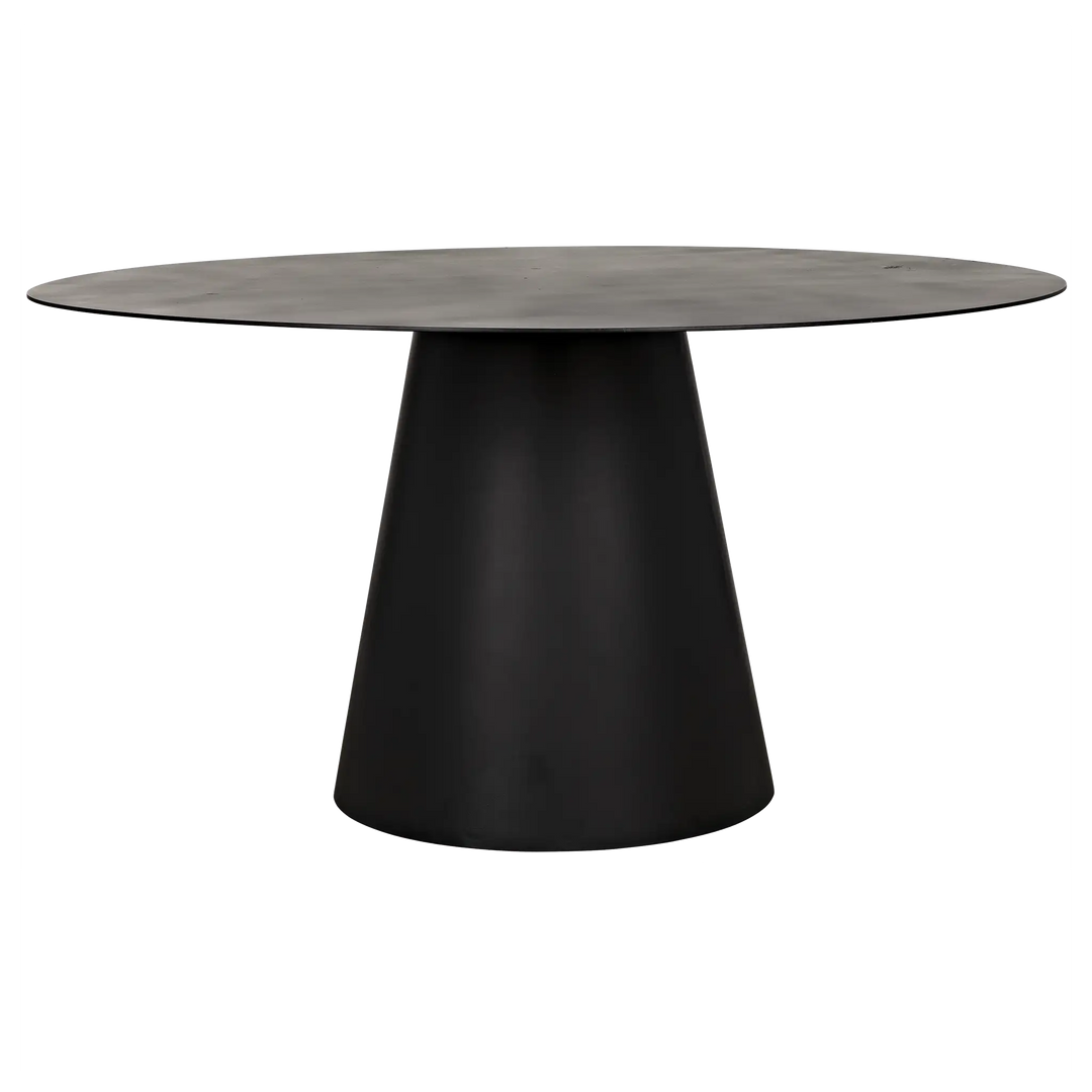 American Home Furniture | Noir - Vesuvius Dining Table, Black Steel