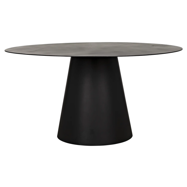 American Home Furniture | Noir - Vesuvius Dining Table, Black Steel