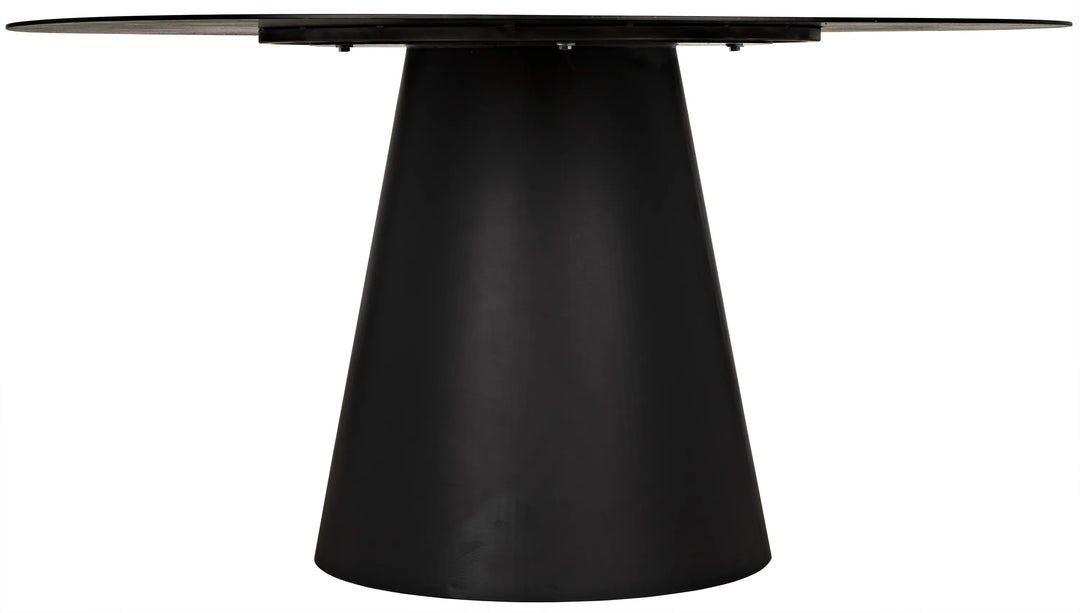 American Home Furniture | Noir - Vesuvius Dining Table, Black Steel