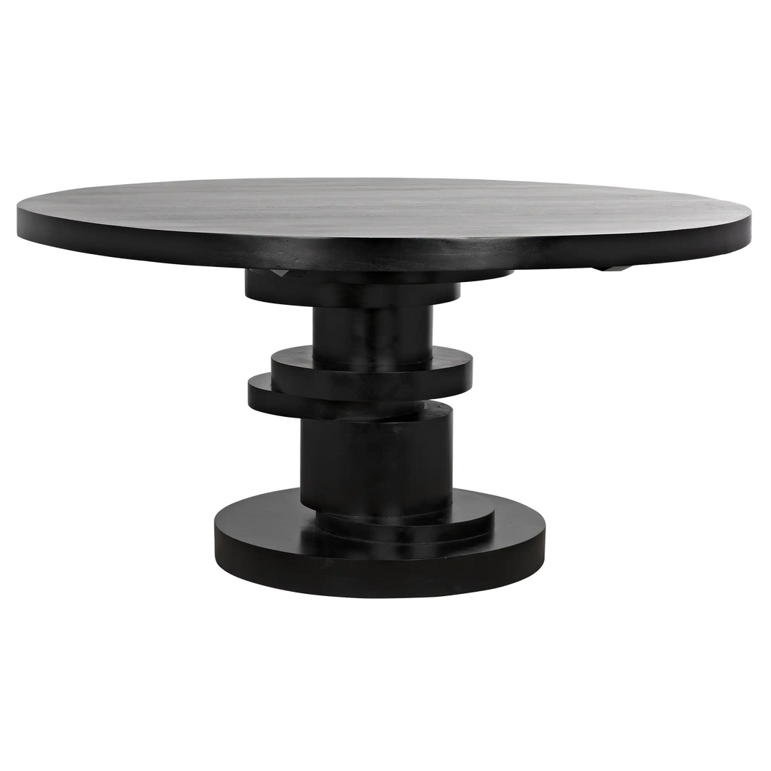 American Home Furniture | Noir - Hugo Dining Table, Hand Rubbed Black