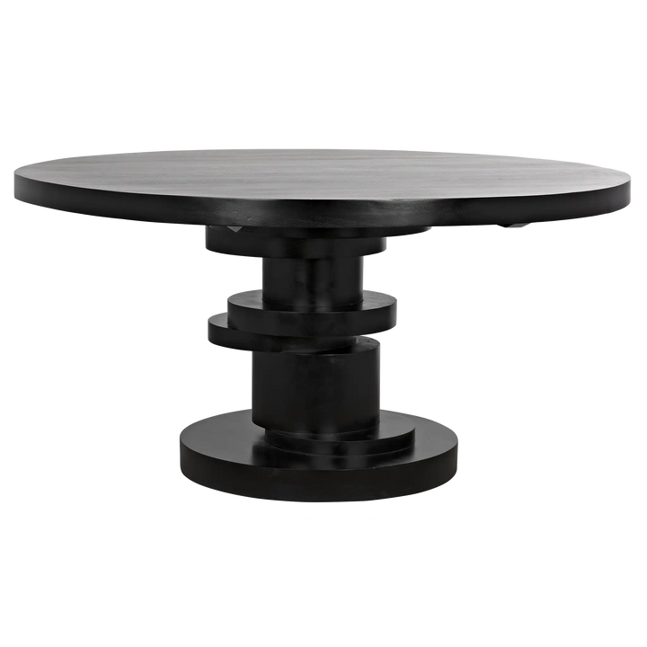 American Home Furniture | Noir - Hugo Dining Table, Hand Rubbed Black